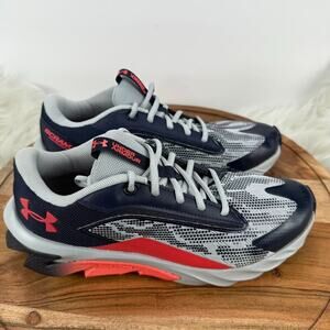 Under Armour Kids Grade School Scramjet 4 Running Shoes Size 7Y Gray/Blue NEW